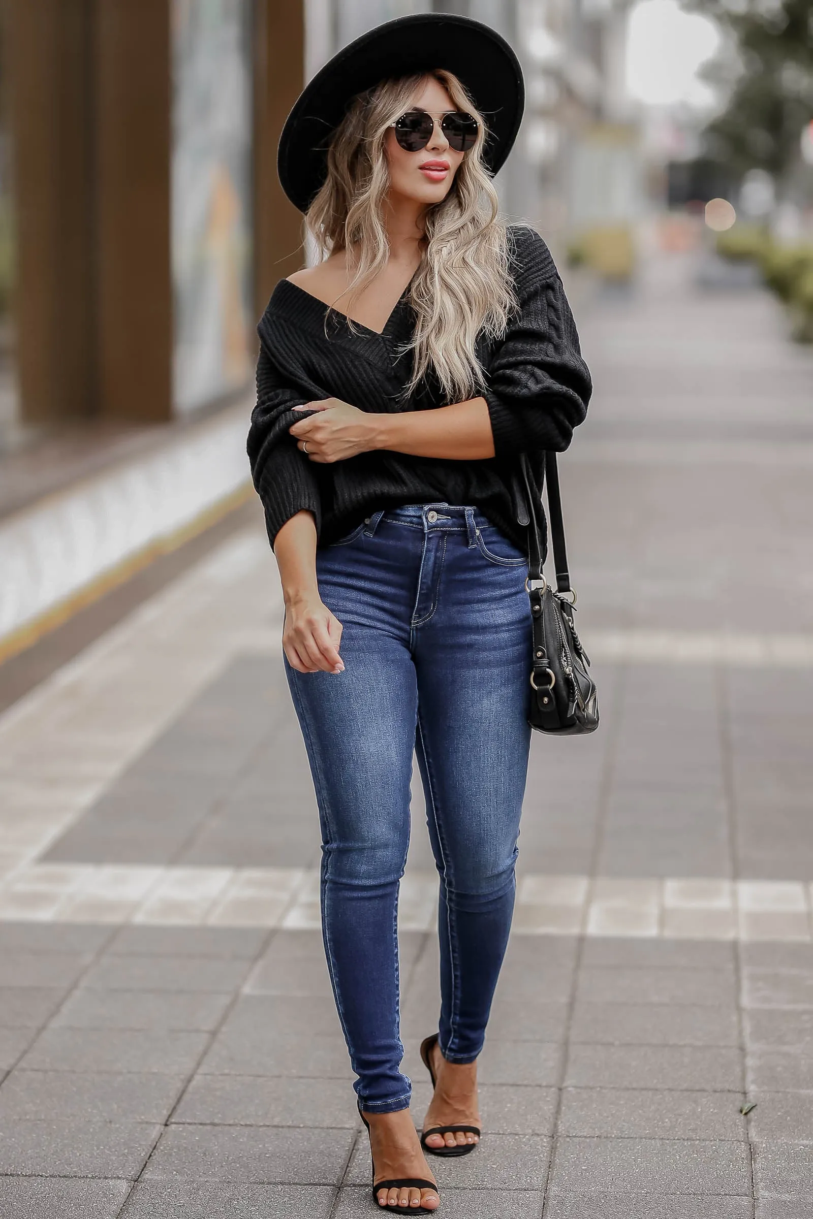 KANCAN Cora High Rise Skinny Jeans - Dark Wash