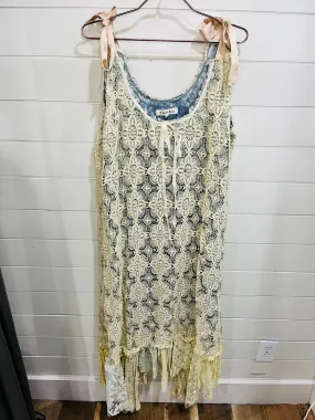 Lace Denim Dress