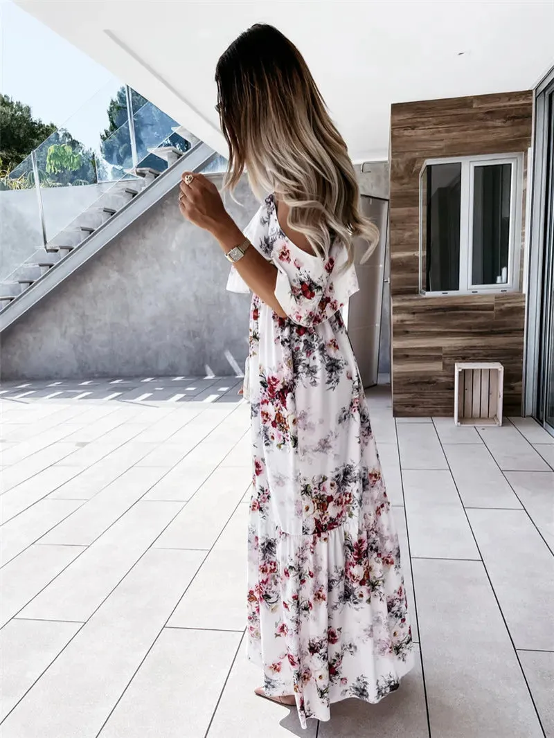 Liana Off-Shoulder Floral Maxi Summer Dress