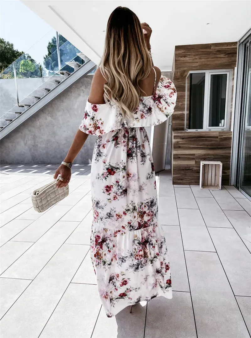 Liana Off-Shoulder Floral Maxi Summer Dress
