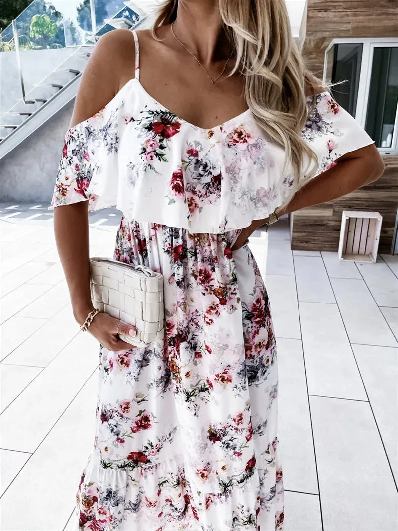 Liana Off-Shoulder Floral Maxi Summer Dress