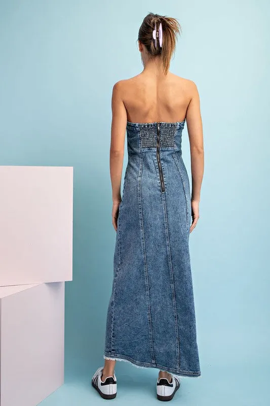 Mineral Washed Denim Dress