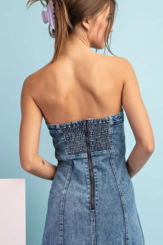 Mineral Washed Denim Dress