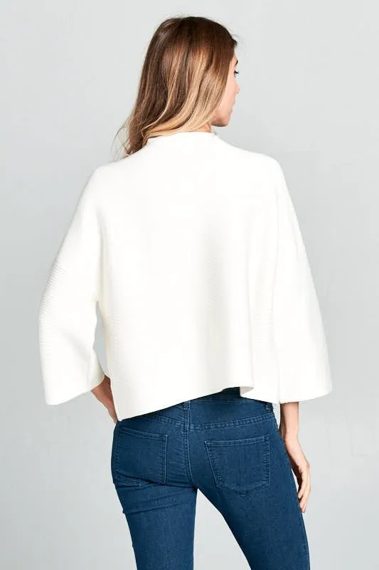 Mock Neck Ribbed Sweater