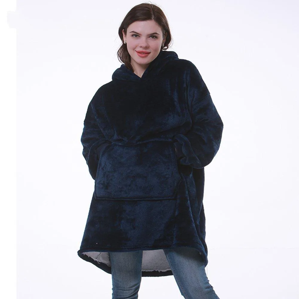 Oversized Hoodie Oversize Winter Fleece Blanket With Sleeves Sweatshirts