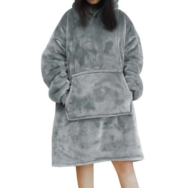 Oversized Hoodie Oversize Winter Fleece Blanket With Sleeves Sweatshirts