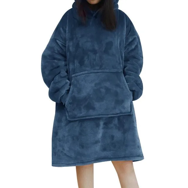 Oversized Hoodie Oversize Winter Fleece Blanket With Sleeves Sweatshirts