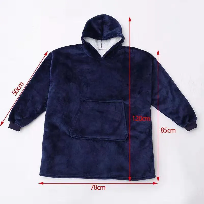 Oversized Hoodie Oversize Winter Fleece Blanket With Sleeves Sweatshirts