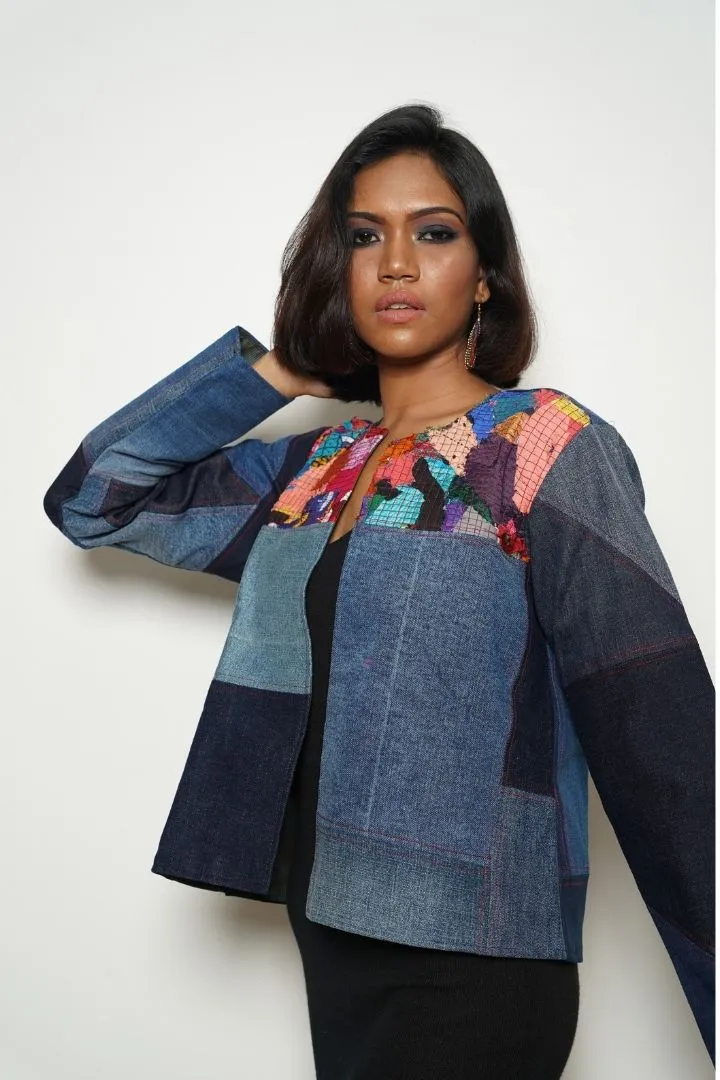 Patchy Boho Denim Jacket