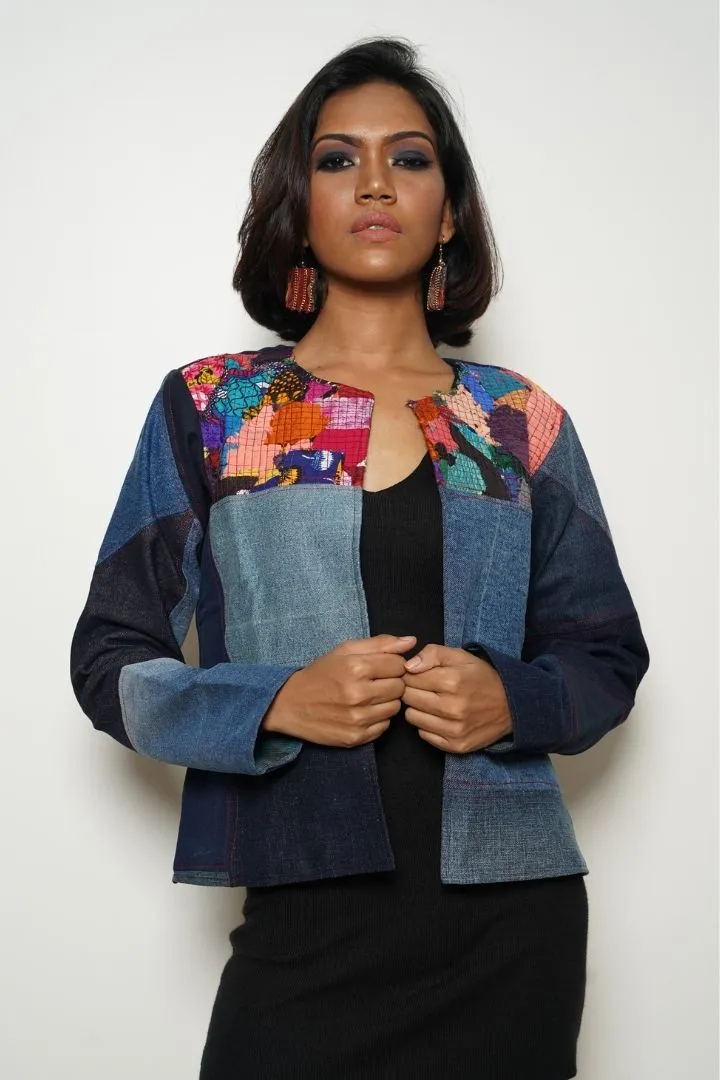 Patchy Boho Denim Jacket