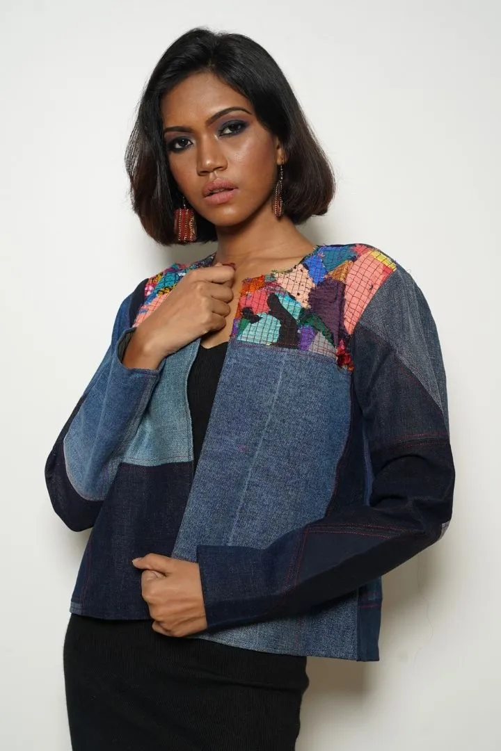 Patchy Boho Denim Jacket