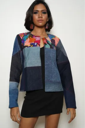 Patchy Boho Denim Jacket