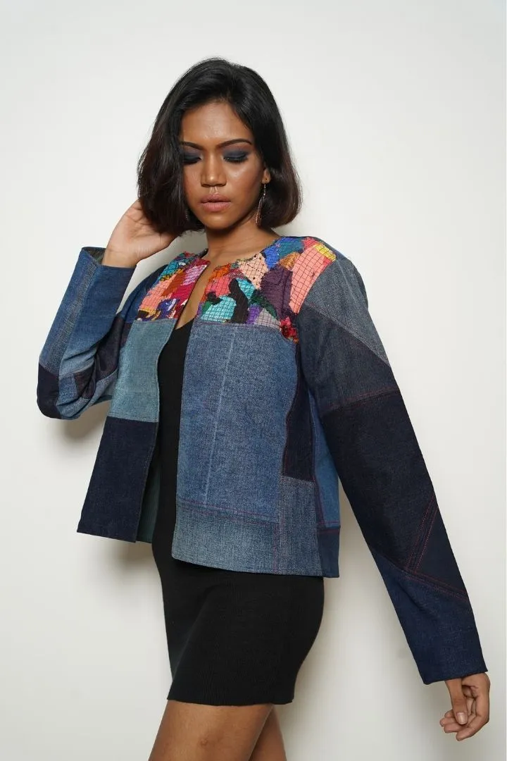 Patchy Boho Denim Jacket