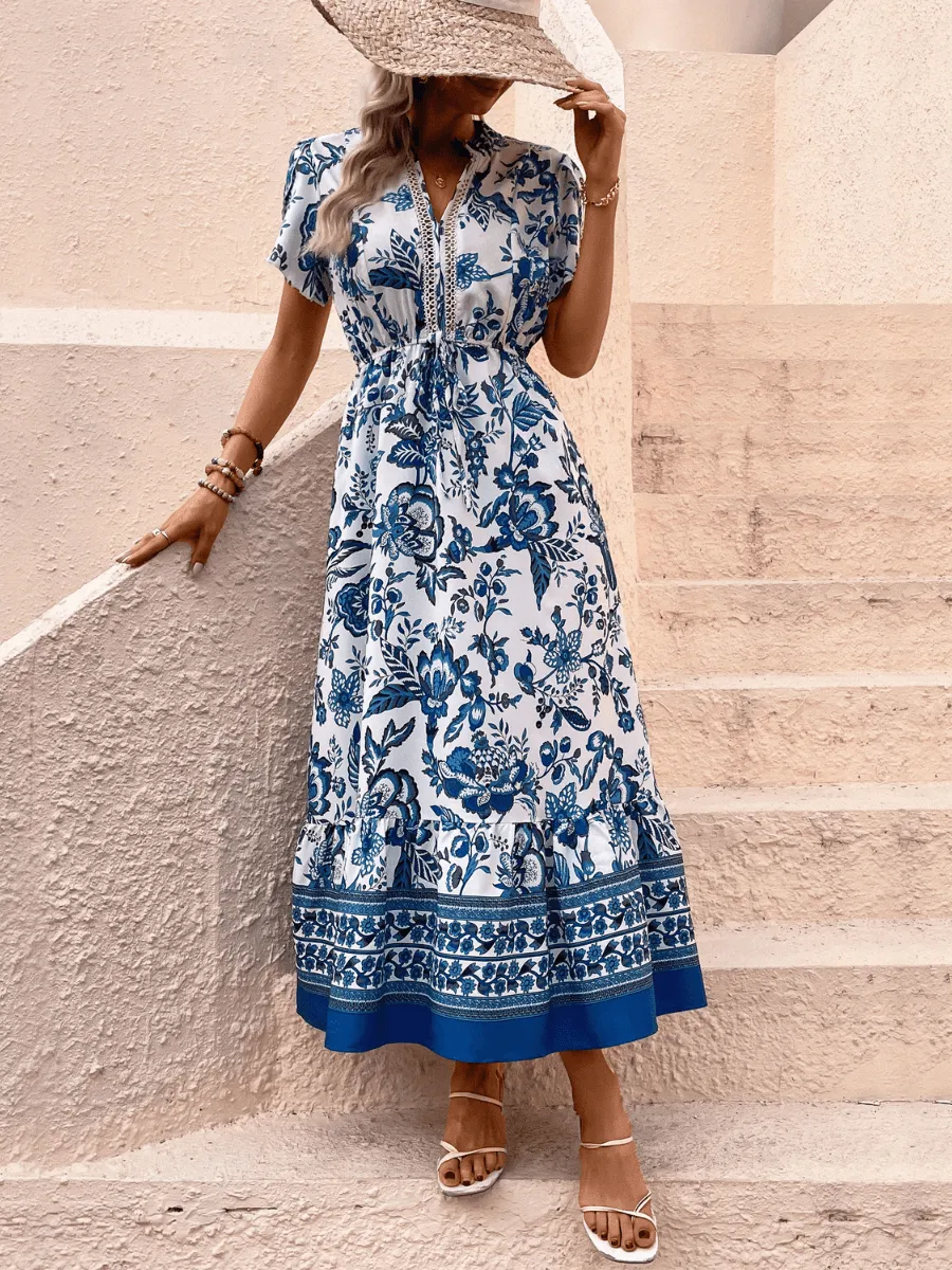 Picking Petals Floral Short Sleeve Maxi Dress