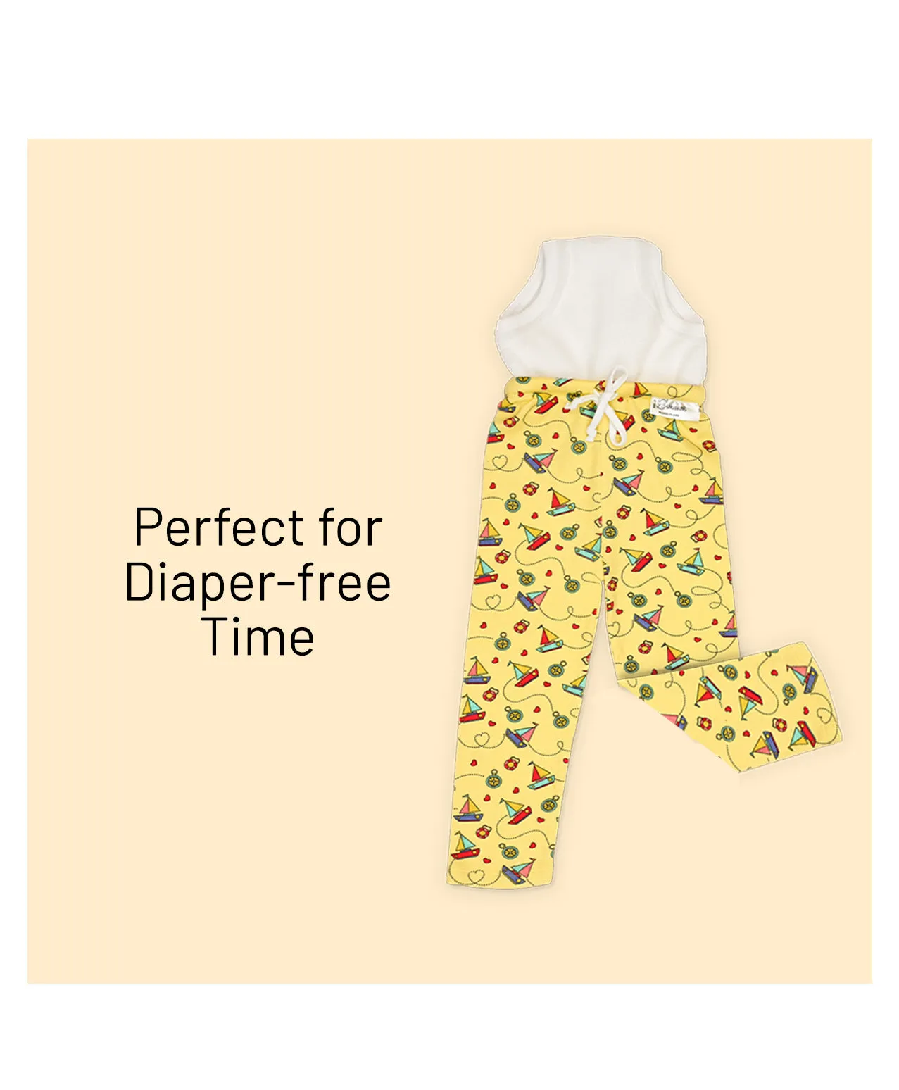 Potty Training Pajamas & Shorts for Toddlers, Boys and Girls - Sailing Hearts