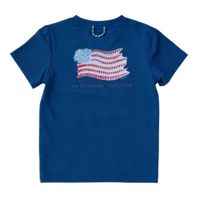 Pro Performance Fishing Tee USA flag