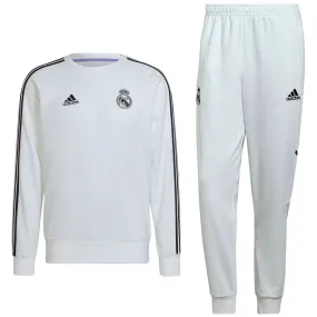 Real Madrid white training sweat Soccer tracksuit 2022/23 - Adidas