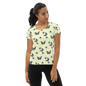Skull & Butterflies Women's Athletic T-shirt