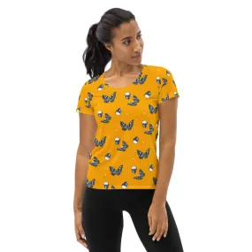 Skulls & Butterflies Women's Athletic T-shirt