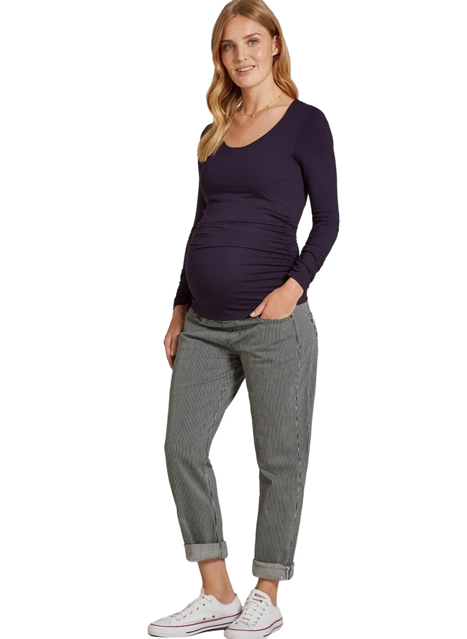 Stripe Maternity Stretch Trousers