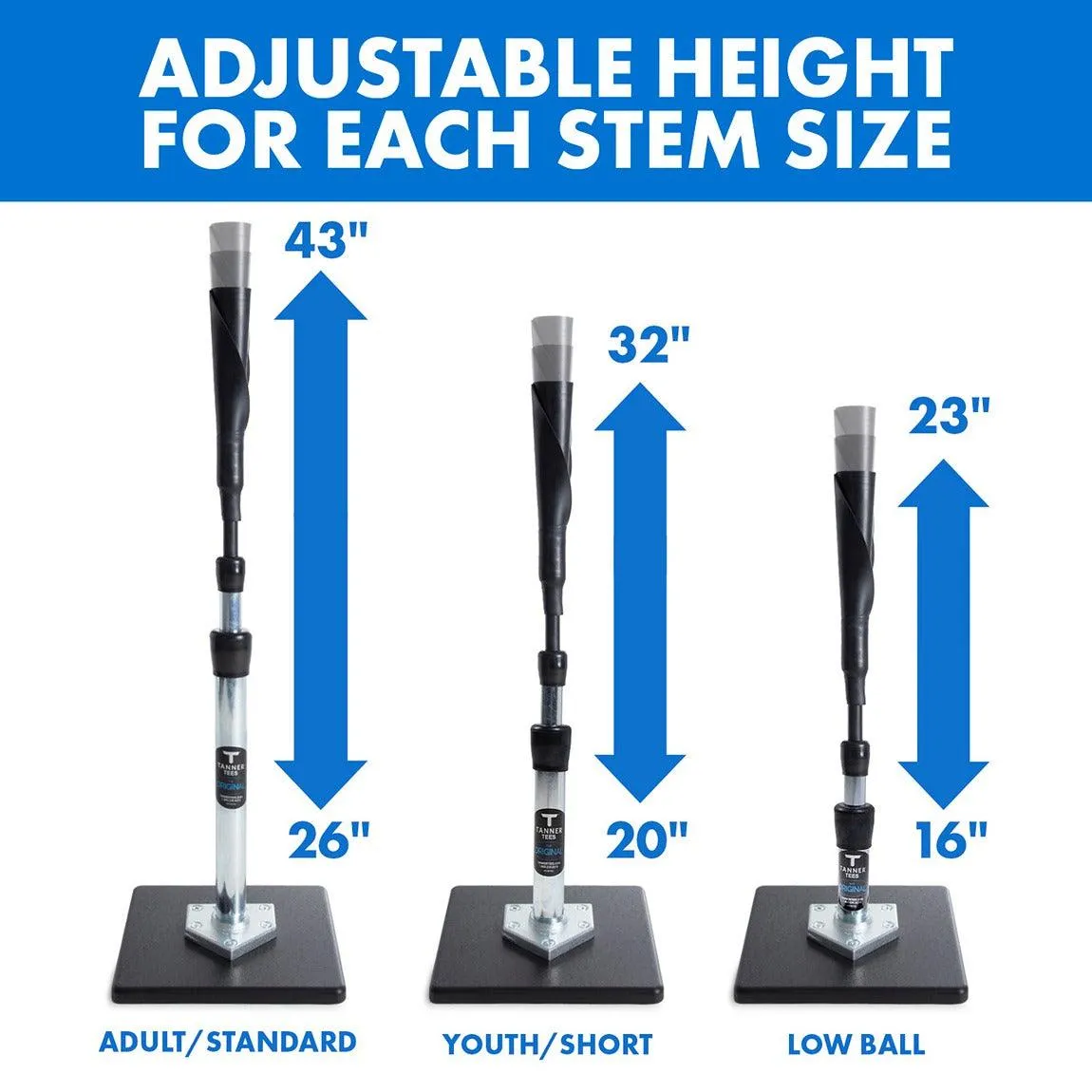 Tanner Tees the Original Adjustable Batting Tee