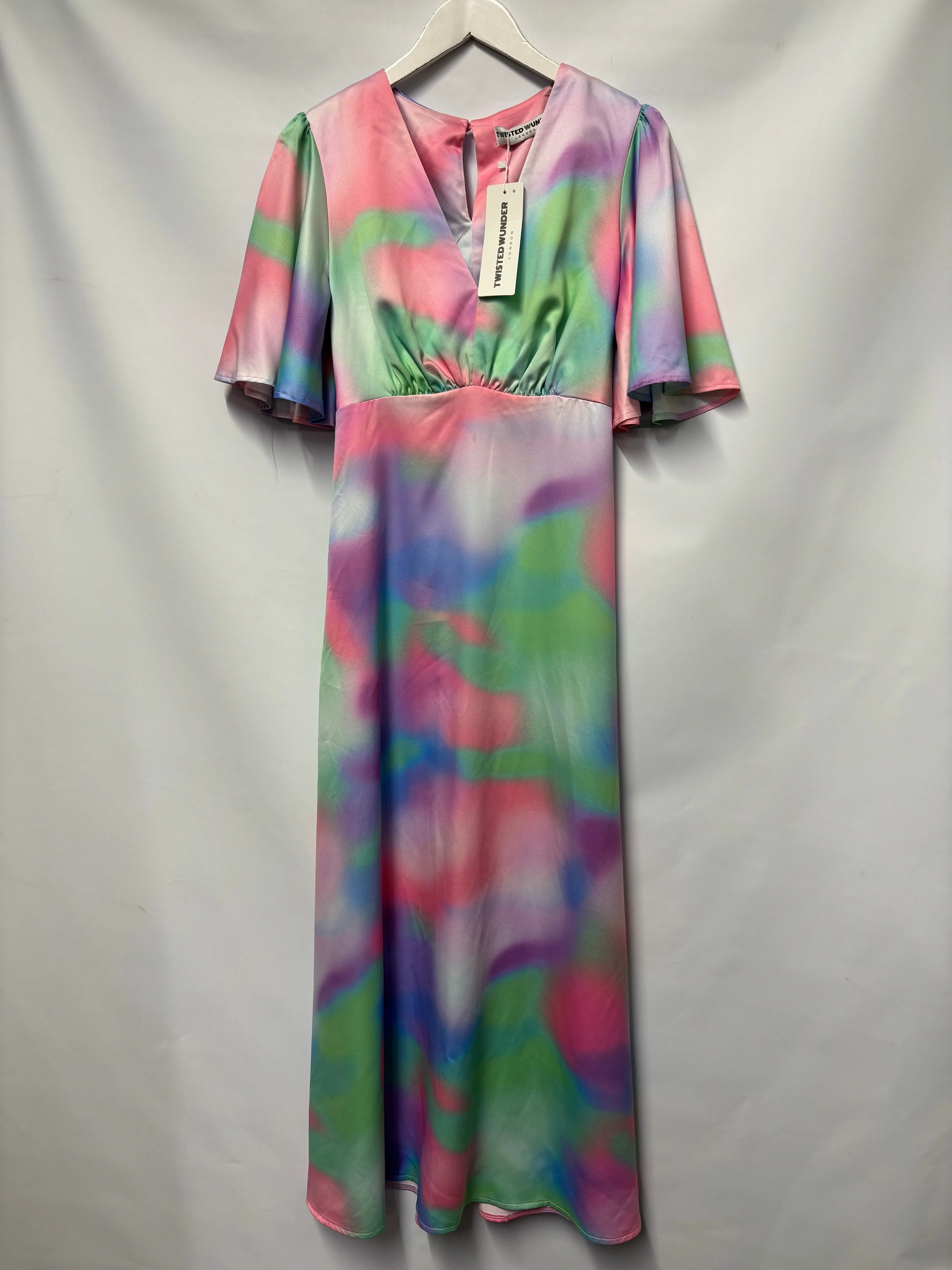 Twisted Wunder Multicolour Tie-Dye Occasion Maxi Dress 12 BNWT