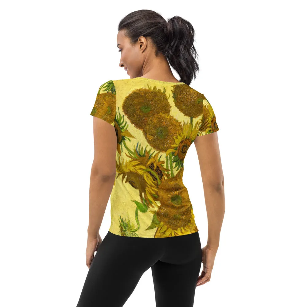 Van Gogh Sunflower Women's Athletic T-shirt