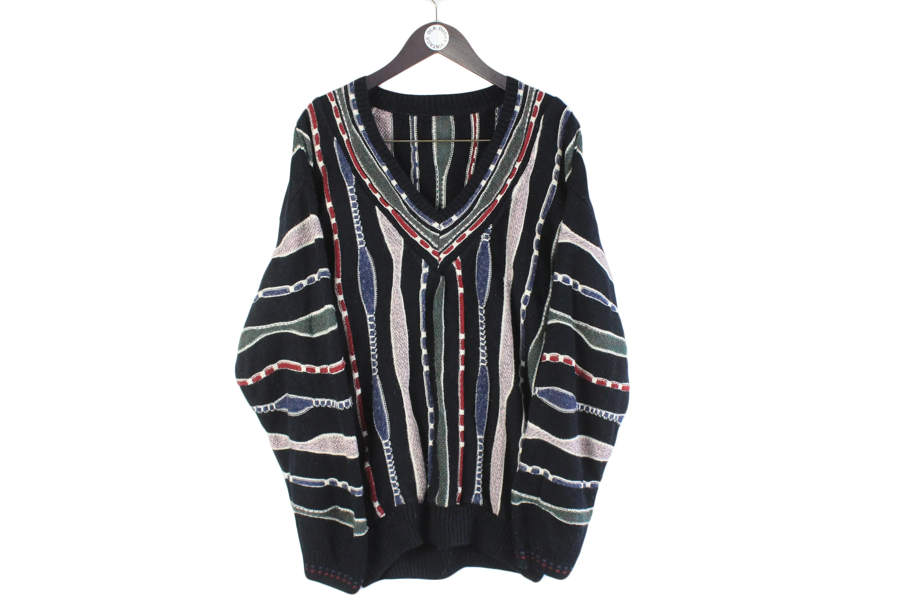 Vintage 3D Pattern Sweater XLarge