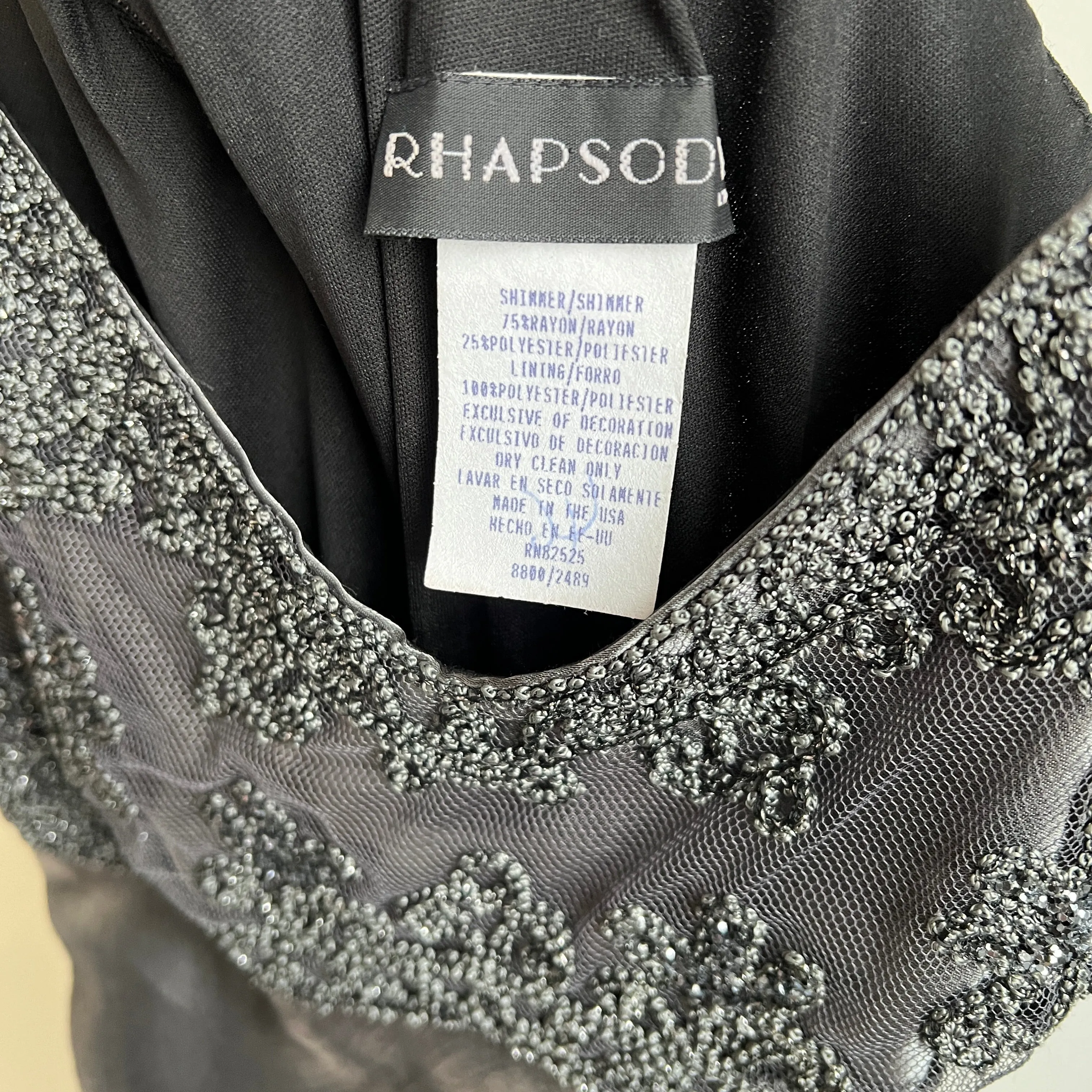 Vintage 90s silver beaded formal dress (L)