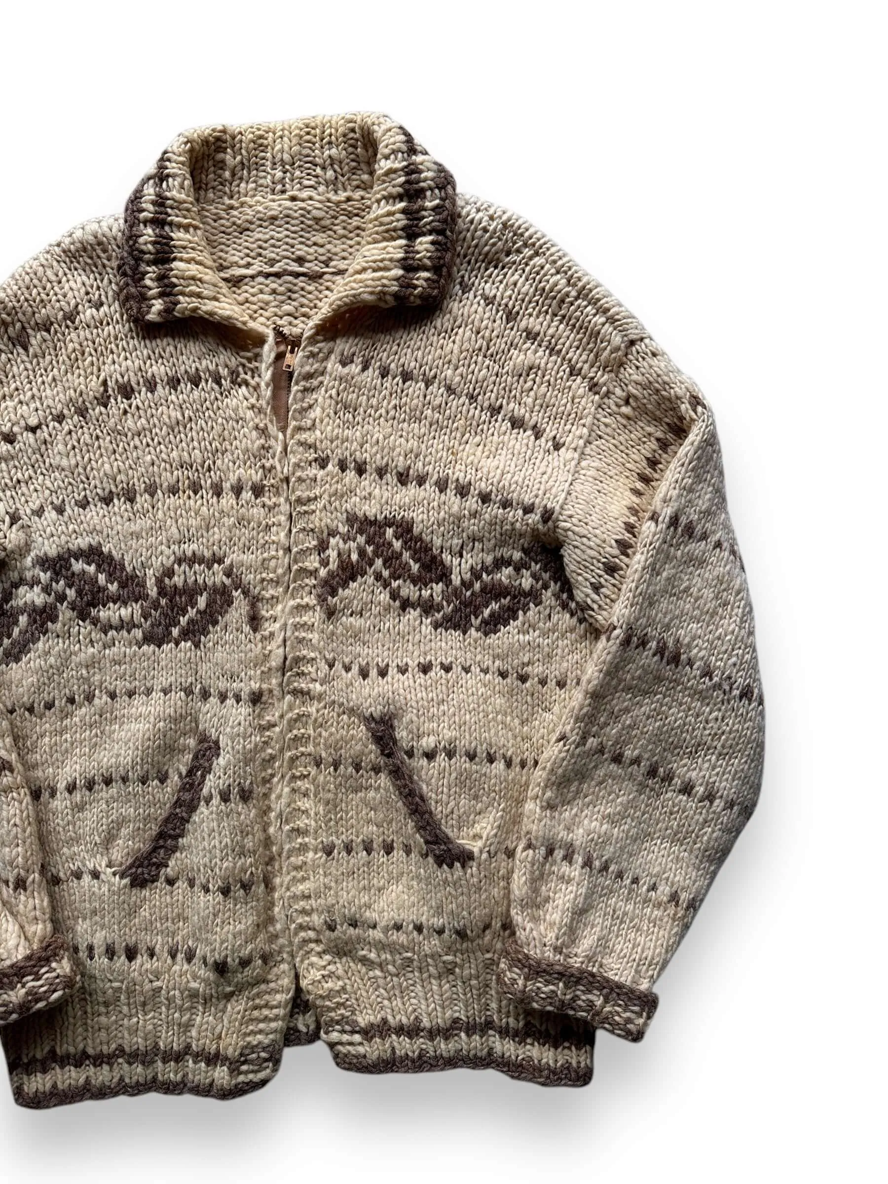 Vintage Ladies 60's Era Cowichan Style Sweater SZ S