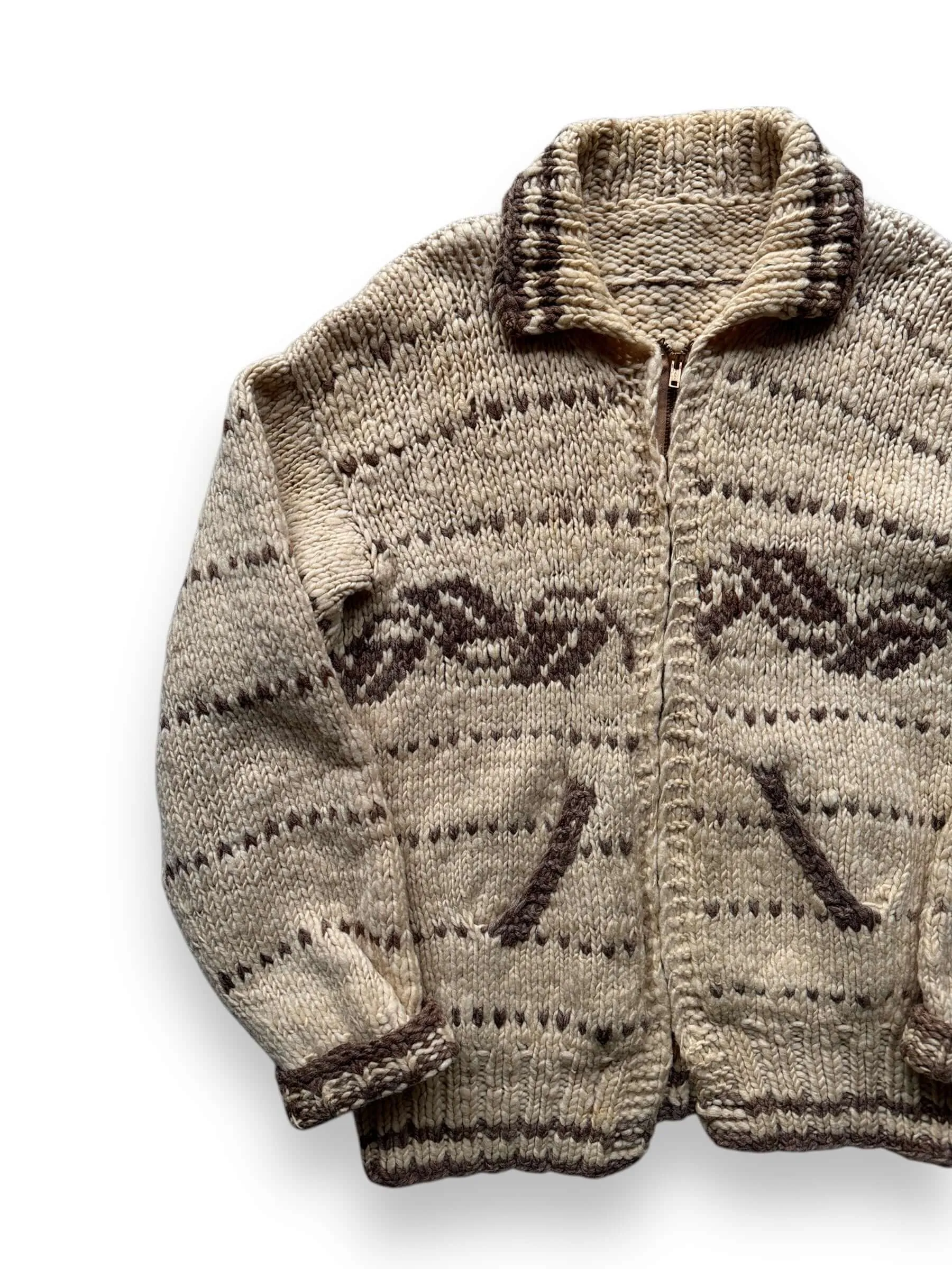 Vintage Ladies 60's Era Cowichan Style Sweater SZ S