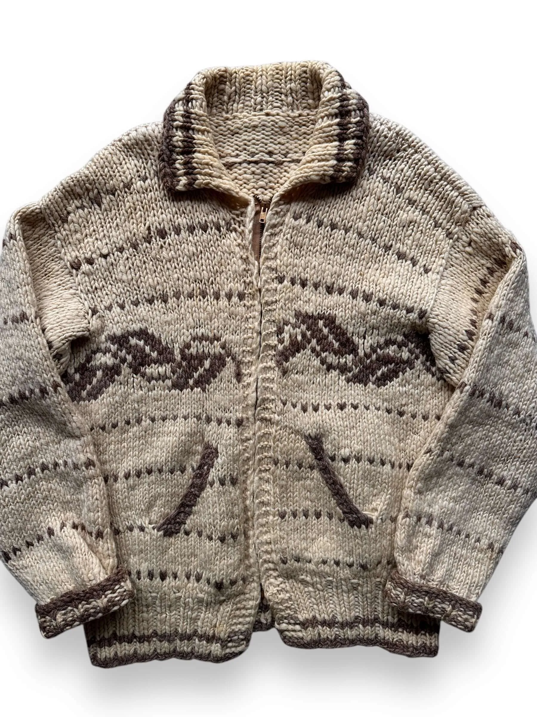 Vintage Ladies 60's Era Cowichan Style Sweater SZ S