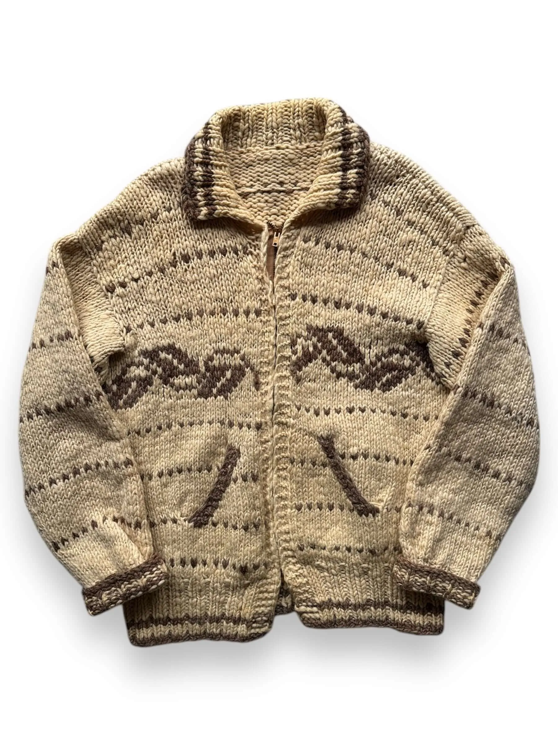 Vintage Ladies 60's Era Cowichan Style Sweater SZ S