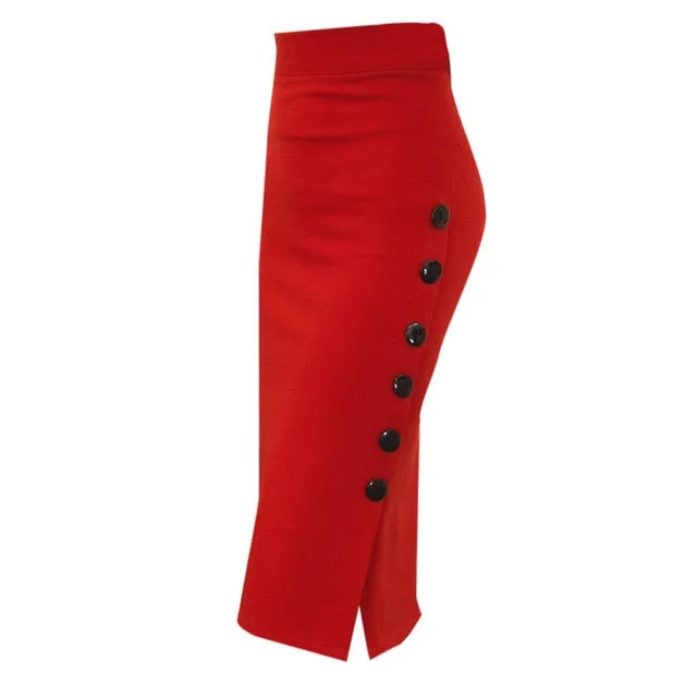 Womail Skirt Women Summer Sexy Casual Pencil Skirt Ladies High Waisted Button Office Skirt Multiple Size NEW 2019 dropship M28