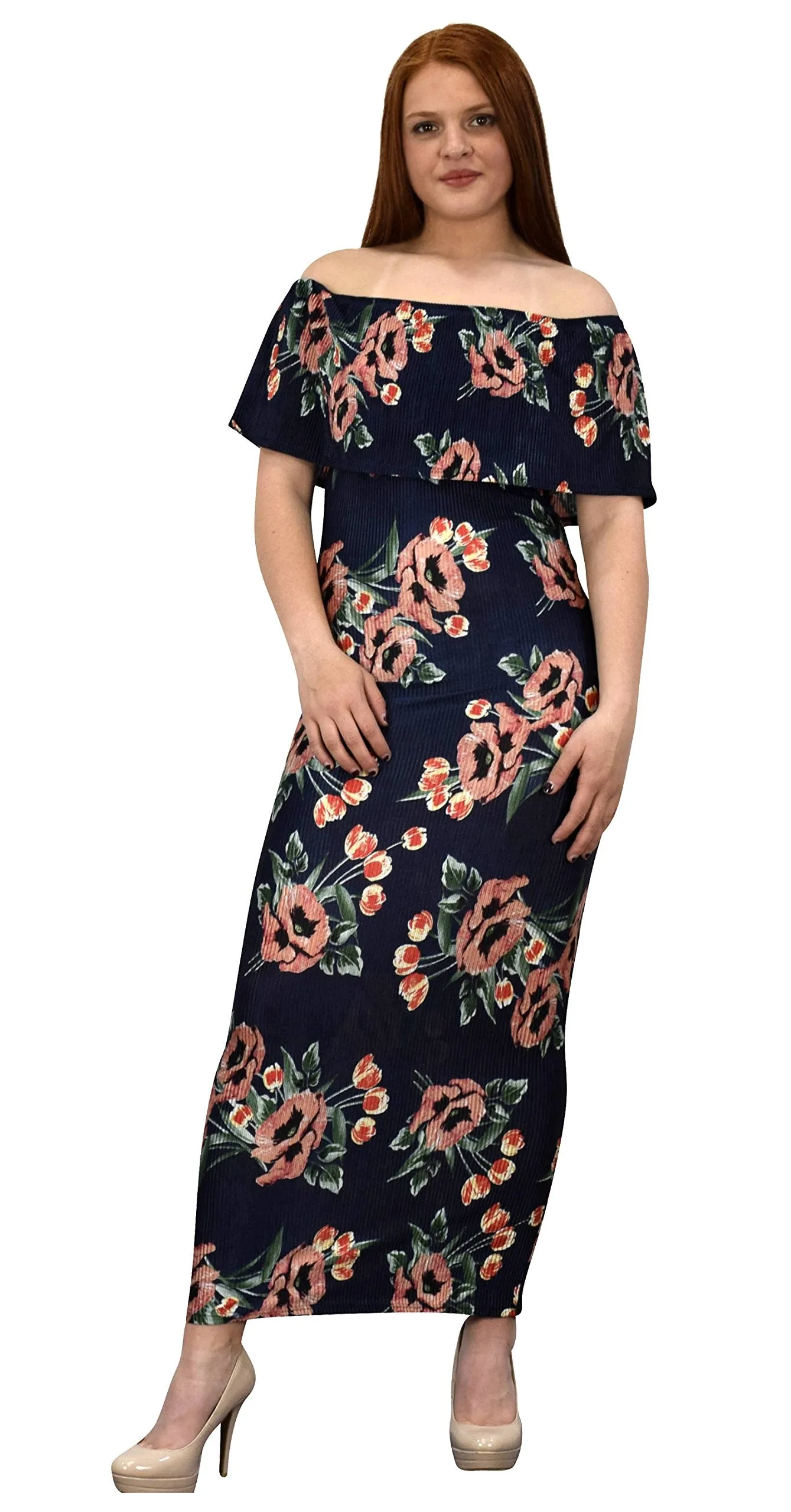 Womens Summer Gypsy Bohemian Vintage Floral Long Maxi Dress