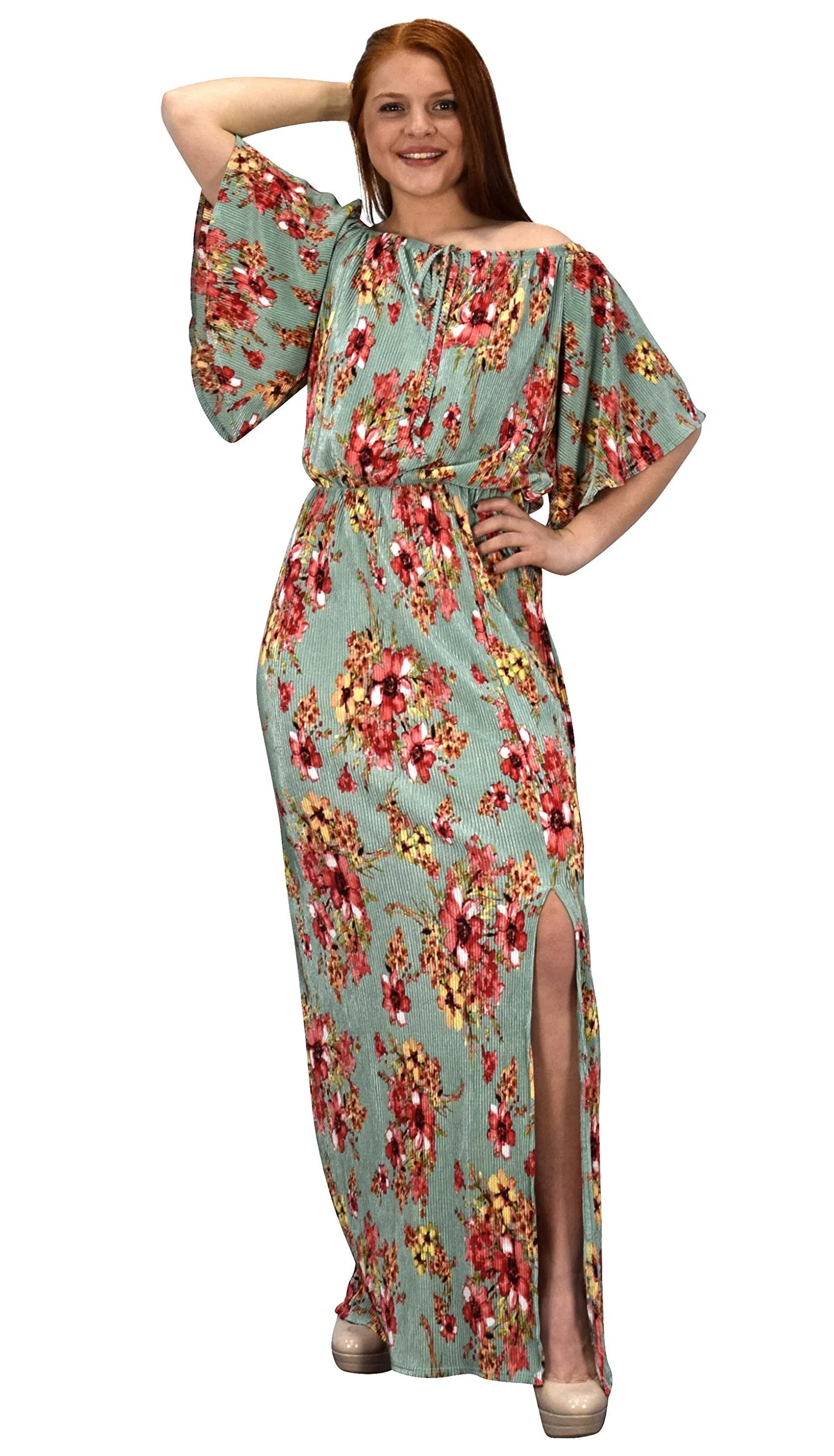 Womens Summer Gypsy Bohemian Vintage Floral Long Maxi Dress